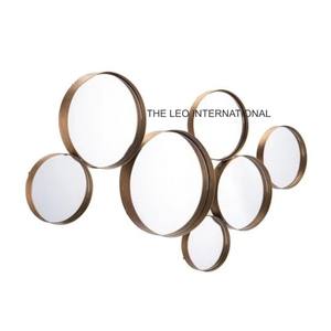 Miroir mural décoratif en métal noir fini, accessoires muraux en aluminium pour la décoration intérieure - Product Image 5