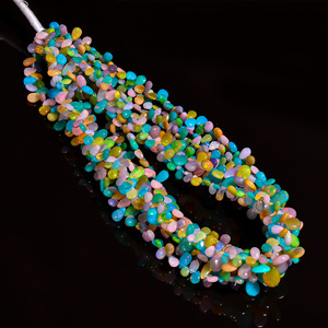 Perles de pierres précieuses d'opale Welo éthiopienne, perles de poire d'opale multicolores pour la fabrication de bijoux, perles d'opale, perles de pierres précieuses d'opale de feu multiple - Product Image 1