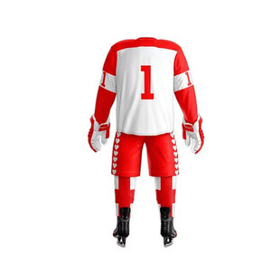 Nouvelle conception respirante, uniforme de hockey sur glace personnalisé avec logo et nom brodés, imprimé par sublimation sur tissu sergé. - Product Image 3