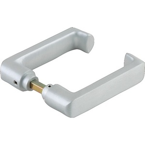 Juego de Manijas para Puerta de Vidrio RONDO de Aleación Ligera Plateada Anodizada para Eje Cuadrado de 8 mm Compatible con DORMA-GLAS - Product Image 1