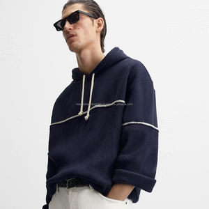 Ropa de calle personalizada, chándal Vintage lavado con ácido, ropa de calle para hombre, Sudadera con capucha y pantalones de chándal de retazos desgastados, conjunto de chándal para hombre - Product Image 1