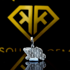 Pendentif Hip Hop personnalisé avec lettres pour hommes et enfants, en argent sterling de qualité VVS, serti de moissanite, bijoux glacés - Product Image 3