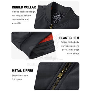 Chaqueta Bomber de Estilo Urbano para Hombre, Hecha a Medida, con Logotipo Frontal, Transpirable, de Nailon/Poliéster, Chaqueta de Invierno, Mejor Precio para Venta en Línea - Product Image 3