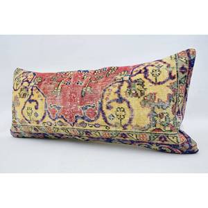 Oreiller Kantha en laine patchwork multicolore 16x36 pouces Technique tissée - Product Image 4