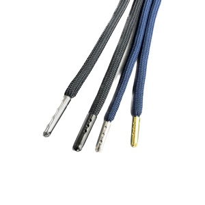 Vente en gros de cordon en polyester tressé écologique haute ténacité pour sacs à capuche vêtement avec embouts en métal de longueur personnalisable - Product Image 1