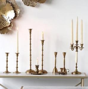 เทียนทองเหลืองอินเดียยืนโบราณสำหรับบนโต๊ะอาหารตกแต่งบ้านและตกแต่งเทศกาลเชิงเทียนโลหะราคาต่ำ - Product Image 6