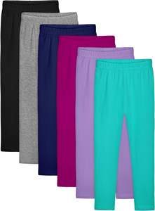 Leggings pour enfants en coton mélangé de qualité supérieure, tissu extensible, ajustement flexible, pour l'école, les jeux, les vêtements décontractés, approvisionnement direct d'usine, OEM ODM - Product Image 4