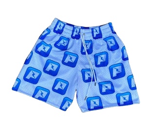 Nuevos pantalones cortos de ejercicio ecológicos para hombre, 100% algodón, malla de secado rápido, poliéster, colores sólidos, estampado de transferencia por sublimación - Product Image 1