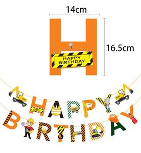 ยานพาหนะทางวิศวกรรมธีมของตกแต่งงานปาร์ตี้วันเกิดของเด็กๆชุดลูกโป่งแบนเนอร์สุขสันต์วันเกิด - Product Image 4