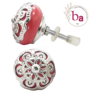 Boutons en céramique de fleurs en filigrane marocain personnalisé moderne multi-usage poignée de tiroir armoire cuisine chambre à manger - Product Image 1