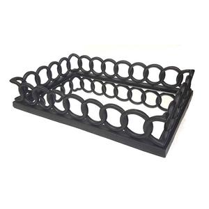 Plateau de service de finition noire de qualité supérieure prix de gros plateau décoratif usage polyvalent plateau en métal de service de petit déjeuner - Product Image 6