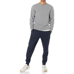 Sudaderas con cuello redondo en blanco de algodón 100% para hombre, sudadera térmica de peso pesado con cuello redondo, logotipo personalizado - Product Image 4