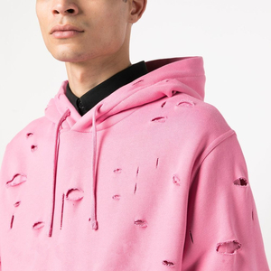 Nouvelle mode hommes 100% coton sweat à capuche d'hiver solide à manches longues imprimé Logo coupe régulière 2024 pull en détresse - Product Image 2