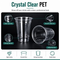 Gobelet en plastique PET transparent jetable de haute qualité pour boissons froides