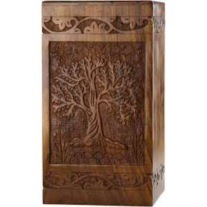 Caja de urna de madera más vendida para cenizas humanas Urna de madera para cenizas de adultos con hermoso diseño grabado Urnas de cremación de madera - Product Image 2