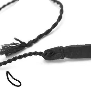 Pieds de long 8 tresses fouet de taureau en cuir véritable fouet de taureau en cuir noir fabriqué à la main pratique de cible en plein air - Product Image 5