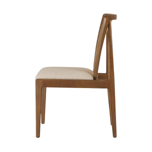 Elegant Eco-Friendly Durable <b>Teak</b> Wood <b>Dining</b> Side <b>Chair</b> with Upholstered Seat and Tapered Backrest - Product Image 4