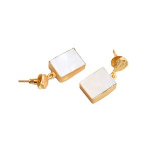 ต่างหูทองเหลืองชุบทองแบบคลัสเตอร์ งานแฮนด์เมด ประดับด้วยหินกึ่งมีค่า พื้นผิวทองเหลืองแบบด้าน ดีไซน์โบโฮชิค ขายส่ง - Product Image 5