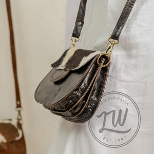 LW Handmade Genuine Leather <b>Sling</b> <b>Bag</b> Black Vintage Bohemian Style High Quality Winter and Autumn Women's <b>Bag</b> - Product Image 2