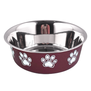 Bol portable pour animaux de compagnie plat bol pour animaux de compagnie en acier inoxydable Offre Spéciale bol pour animaux de compagnie isolé en acier inoxydable - Product Image 1