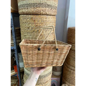 Panier de pique-nique en rotin tendance et artisanal, panier de rangement écologique, produits artisanaux fabriqués par VgreenArt au Vietnam - Product Image 4