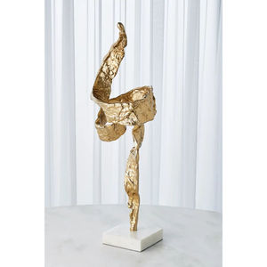 Escultura de remolino de aluminio de diseño atractivo con acabado dorado antiguo, decoración de Mesa para el hogar y la Oficina, acento a un precio económico - Product Image 6