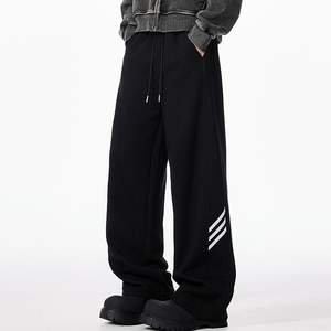 กางเกงสเวตเตอร์ผ้าฝ้ายลำลองสำหรับผู้ชายกางเกงสเวตเตอร์ผ้าคอตตอนสำหรับ100% เอวกลางขากว้างแบบกำหนดเองได้ - Product Image 3