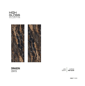 กระเบื้องปูพื้นพอร์ซเลนสไตล์โมเดิร์น ขนาด 600x1200 มม. ผิวด้านเคลือบเงา หนา 8 มม. สำหรับใช้ภายในห้องและอพาร์ตเมนต์ - Product Image 1