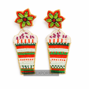 Pendientes Colgantes de Raqueta y Pelota de Tenis con Cuentas, Hechos a Mano, Estilo Deportivo Chic, Joyería Chapada en Oro para Mujer - Product Image 5