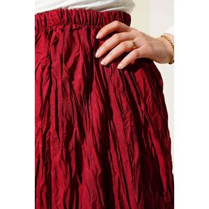 Crinkle Pleated <b>Skirt</b> Burgundy - Product Image 3
