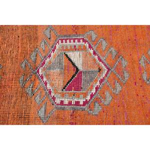 Alfombra Turca, Alfombra de Pasillo de 2.5x9.7 pies, Alfombra Oriental Vintage de Lana Naranja - Product Image 5