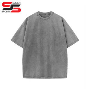 Ropa de hombre Camiseta de gran tamaño Camiseta de lavado ácido en blanco de algodón de peso pesado Camiseta Vintage gráfica personalizada - Product Image 6