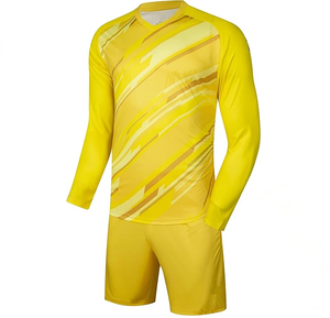 Maillot de football uniforme de gardien de but jaune manches longues entraînement sportif nouveau maillot de football haut respirant - Product Image 1