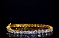 Bracelet tennis pour femme en or 10 carats avec diamants de laboratoire certifiés IGI, ajustable, chaîne tennis en diamants de laboratoire VVS
