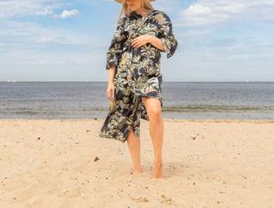 Kimono de algodón ligero para mujer de PALM NEGRA, albornoz hasta el suelo, bata, cintura Natural, suave, hecho a mano, Verano - Product Image 6