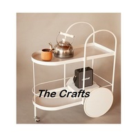 Chariot de service à petit-déjeuner en bois à trois niveaux avec 4 roues, taille et forme personnalisées pour usage commercial hôtelier, salle à manger et salon