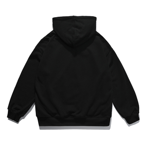 Hoodie Drawstring Cord Baggy Wholesale Black Heavy <b>Weight</b> Pullover Plain 500 Gsm <b>Blank</b> Heavyweight Custom Men's Hoodies - Product Image 2