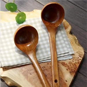 Cuillère en bois de bambou jetable écologique ensembles de couverts en vrac bon marché naturel pour les voyages et la crème glacée - Product Image 5