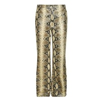 Pantalon de soirée décontracté taille haute en similicuir effet serpent pour femme grande taille, coupe croisée, collection automne