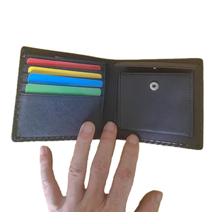 กระเป๋าเงินหรู RFID สำหรับผู้ชายขนาดใหญ่กระเป๋าสตางค์ใส่เหรียญทำจากคาร์บอนไฟเบอร์สำหรับผู้ชายกระเป๋าสตางค์เงินสดแบบมีแบรนด์ทำจากหนัง PU RFID - Product Image 3