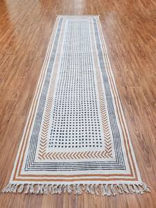 Tapis en coton imprimé bloc de Style marocain tissé à la main tufté entrée couloir chevet cuisine coureur lavable pour un usage domestique - Product Image 4