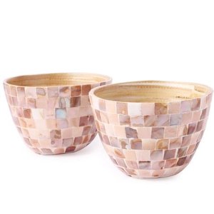 AALIYAN IMPEX-Cuenco de bambú con nácar para servir, Decoración de mesa de regalo, juego de cuencos de frutas a un precio asequible - Product Image 2