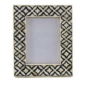 Patrón moderno de alta calidad Marco de fotos de hueso negro y crema Marco de fotos de hueso de mesa Marco DE FOTOS Familia y amigo Regalo único - Product Image 1