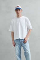 Camiseta de Cuello Redondo Blanca para Hombre, Nueva Colección 2026, Manga Corta, 100% Algodón Tejido, Transpirable, Corte Regular Informal, 260g, Talla Europea