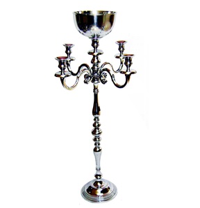 Candelabros de cristal de primera calidad, candelabros glamorosos con recubrimiento en polvo blanco para fiestas, bodas y eventos especiales - Product Image 4