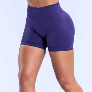 Fitness taille haute athlétique Yoga Shorts femmes Sexy ventre contrôle entraînement course bout à bout levage Yoga Shorts - Product Image 5