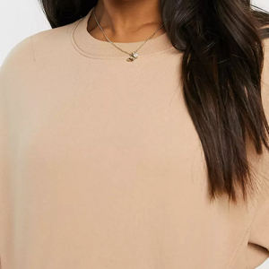 Wholesale Custom Heavyweight Long Sleeve Women Crop <b>Top</b> Sweatshirts / Custom Logo Streetwear Women Pullover Sweatshirts - Product Image 6