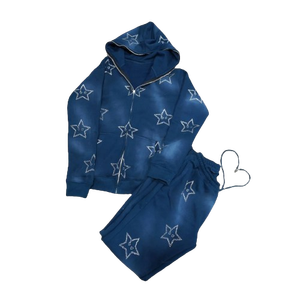 ชุดวอร์มแฟชั่นฤดูหนาวแบบพรีเมียมเสื้อกันหนาวมีฮู้ดเสื้อสวมหัวมีฮู้ดสองชิ้นโอเวอร์ไซส์ทรงลำลองสีพื้นชุดกางเกงยาว - Product Image 2