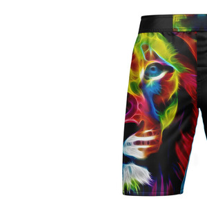 Custom Sublimated <b>Combat</b> Sports MMA <b>Shorts</b> Reinforced Stitching Satin Polyester Cartoon Pattern Breathable Windproof Drawstring - Product Image 6
