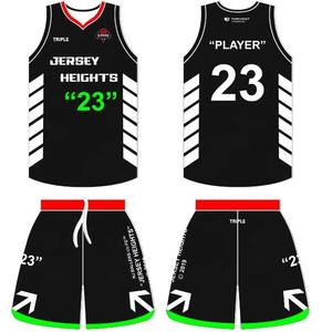 OEM High Quality Unisex Basketball Jersey Uniforms Set Digital Printed Sportswear in Plus Size Polyester Wholesale - Product Image 2